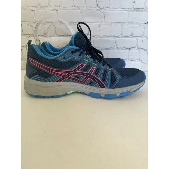 Women's Asics Gel Venture 7 Running Sneakers Size 8.5 Blue/Gray/Pink-Gently Used - Picture 7 of 12